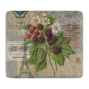 Vintage Brombeeren Französische Ephemera Art Colla Schneidebrett