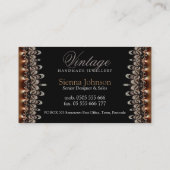 Vintage Bronze-Satin-Schmuck-Visitenkarte Visitenkarte (Rückseite)
