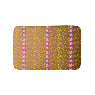 Vintage Bronze- und Pink-Blütenmuster Badematte