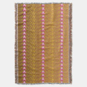 Vintage Bronze- und Pink-Blütenmuster Decke (Vorderseite Vertikal)