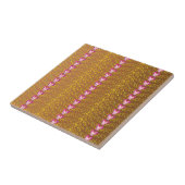 Vintage Bronze- und Pink-Blütenmuster Fliese (Seite)