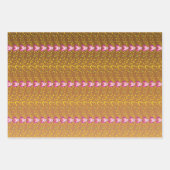 Vintage Bronze- und Pink-Blütenmuster Geschenkpapier Set (Vorderseite)