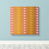 Vintage Bronze- und Pink-Blütenmuster Leinwanddruck (Insitu (Holzboden))