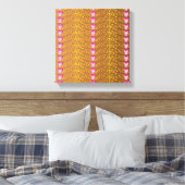 Vintage Bronze- und Pink-Blütenmuster Leinwanddruck (Insitu (Schlafzimmer))