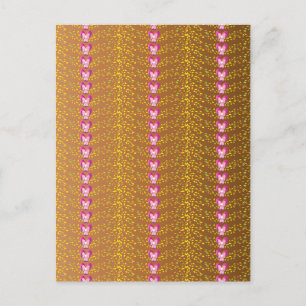 Vintage Bronze- und Pink-Blütenmuster Postkarte