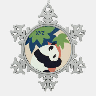 Vintage-„Brookfield Zoo“-Monogramm-Ornament nach M Schneeflocken Zinn-Ornament