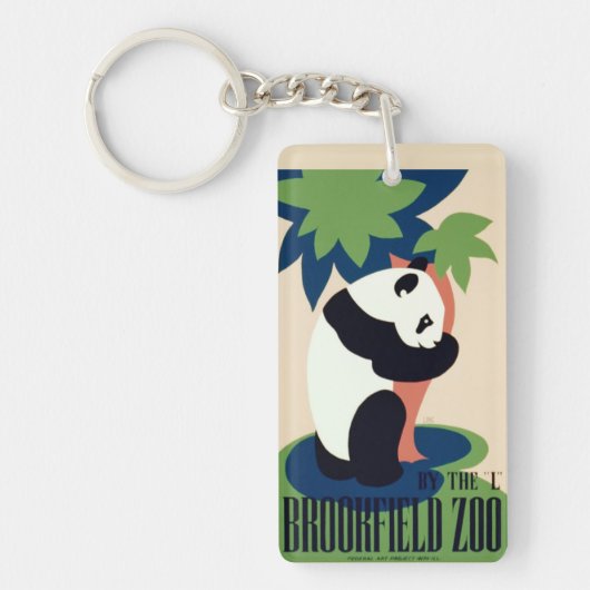 Vintage "Brookfield Zoo" Schlüsselkette Schlüsselanhänger (Vorderseite)