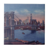 Vintage Brooklyn Bridge Fliese (Vorderseite)