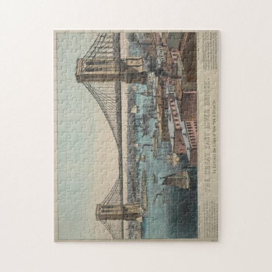 Vintage Brooklyn Bridge Illustration (1872) Puzzle (Vertikal)