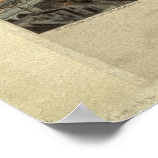 Vintage Brooklyn Bridge Illustration (1883) Poster (Ecke)