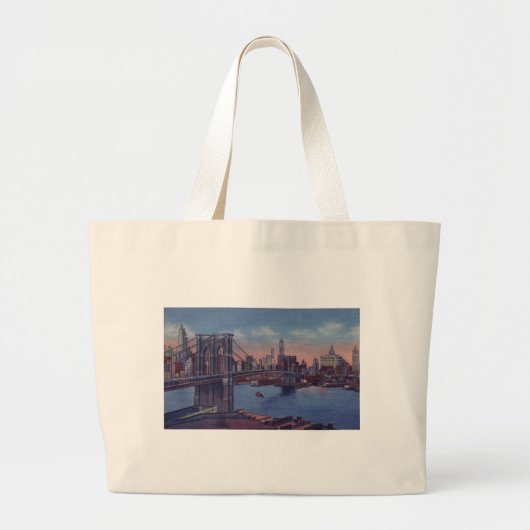 Vintage Brooklyn Bridge Jumbo Stoffbeutel (Vorne)