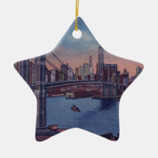 Vintage Brooklyn Bridge Keramikornament (Vorne)