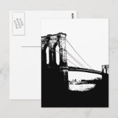Vintage Brooklyn Bridge Postkarte (Vorne/Hinten)