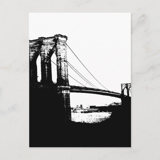 Vintage Brooklyn Bridge Postkarte (Vorderseite)