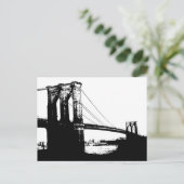 Vintage Brooklyn Bridge Postkarte (Stehend Vorderseite)