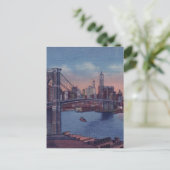 Vintage Brooklyn Bridge Postkarte (Stehend Vorderseite)