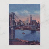 Vintage Brooklyn Bridge Postkarte (Vorderseite)