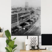 Vintage Brooklyn Bridge Railway Foto (1910) Poster (Heimbüro)