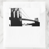 Vintage Brooklyn Bridge Rechteckiger Aufkleber (Tasche)