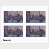 Vintage Brooklyn Bridge Rechteckiger Aufkleber (Blatt)
