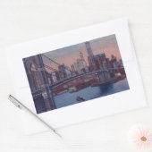 Vintage Brooklyn Bridge Rechteckiger Aufkleber (Umschlag)
