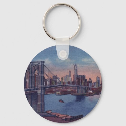 Vintage Brooklyn Bridge Schlüsselanhänger (Vorderseite)