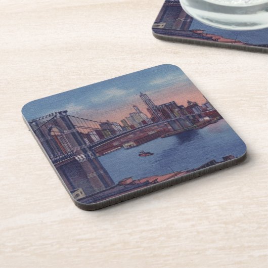 Vintage Brooklyn Bridge Untersetzer (Linke Seite)
