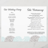 Vintage Broschüre für Hochzeitsprogramme für Aqua- (Rückseite)