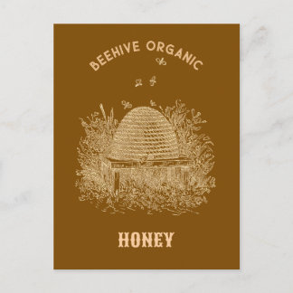 Vintage Brown Beehive  Postkarte