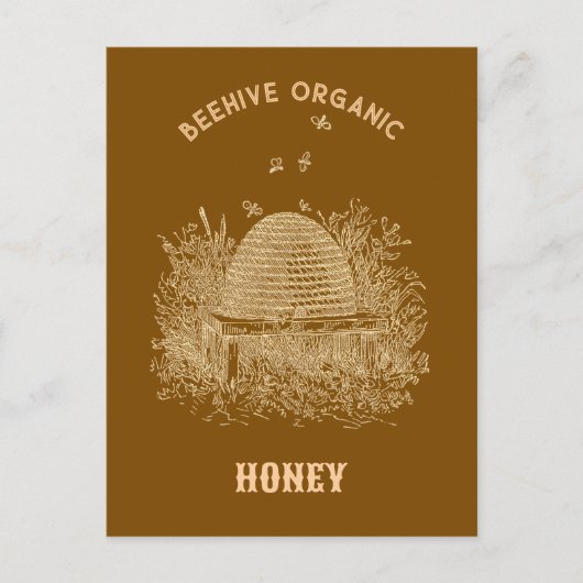 Vintage Brown Beehive  Postkarte (Vorderseite)