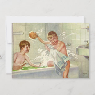 Vintage Brüder, Kinder, Jungen in der Tube,