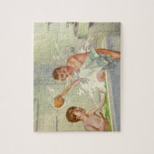 Vintage Brüder, Kinder, Jungen in der Tube, Puzzle (Vertikal)