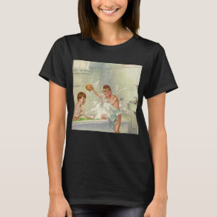 Vintage Brüder, Kinder, Jungen plantschen in der W T-Shirt