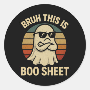 Vintage Bruh Das ist Boo Sheet Geist Halloween Cos Runder Aufkleber