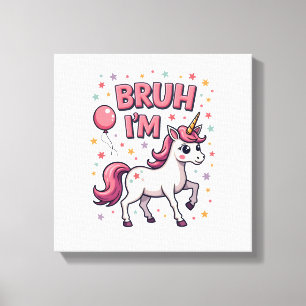 Vintage Bruh ich bin 8 Einhorn Geburtstagsfeier Cu Leinwanddruck