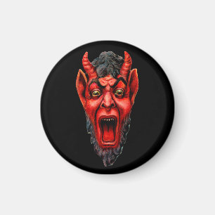 Vintage brüllender Krampus Magnet