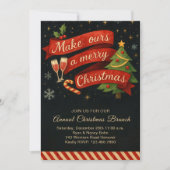 Vintage-Brunch & Bubbly-Weihnachtsfeier Festlich  Feiertagskarte (Vorderseite)