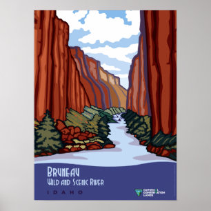 Vintage Bruneau Wild und Landschaftlicher Fluss Id Poster