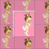 Vintage brünette kleine Prinzessin Stoff (Kachel)