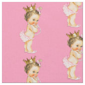 Vintage brünette kleine Prinzessin Stoff (Nahaufnahme)