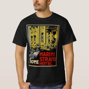 Vintage Brunnen von Trevi, Marini Strand Hotel, Ro T-Shirt