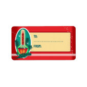 Vintage Bubble Light Weihnachtsgeschenke Adressaufkleber (Vorne)