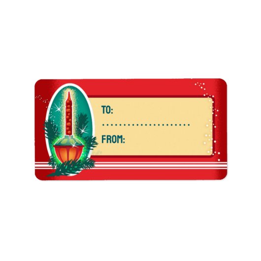 Vintage Bubble Light Weihnachtsgeschenke Adressaufkleber (Vorne)