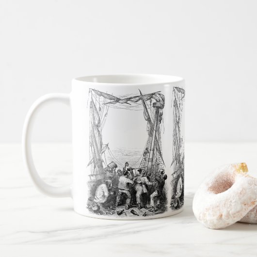 Vintage Buccaneers und ein schiffsgepeitschtes Pir Kaffeetasse (Mit Donut)