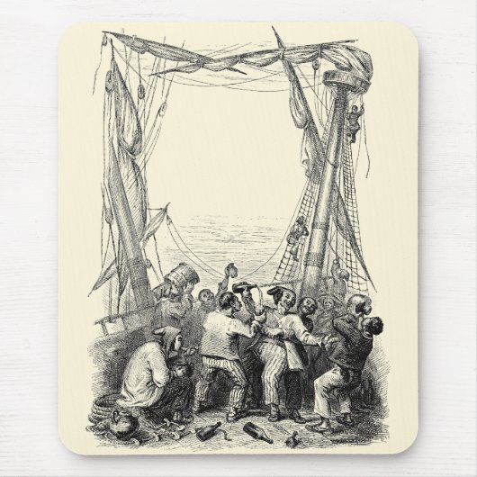 Vintage Buccaneers und ein schiffsgepeitschtes Pir Mousepad (Vorne)