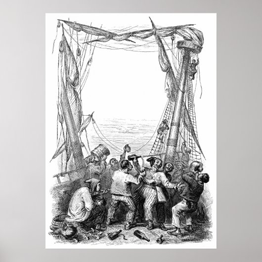 Vintage Buccaneers und ein schiffsgepeitschtes Pir Poster (Vorne)