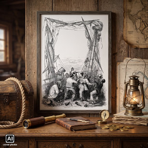 Vintage Buccaneers und ein schiffsgepeitschtes Pir Poster