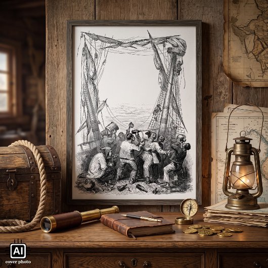 Vintage Buccaneers und ein schiffsgepeitschtes Pir Poster