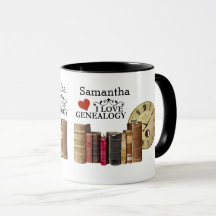 Vintage Buch-Genealogie-Tasse