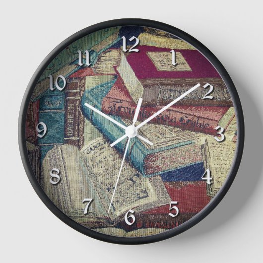 Vintage-Buch-Hintergrund Uhr (Vorderseite)